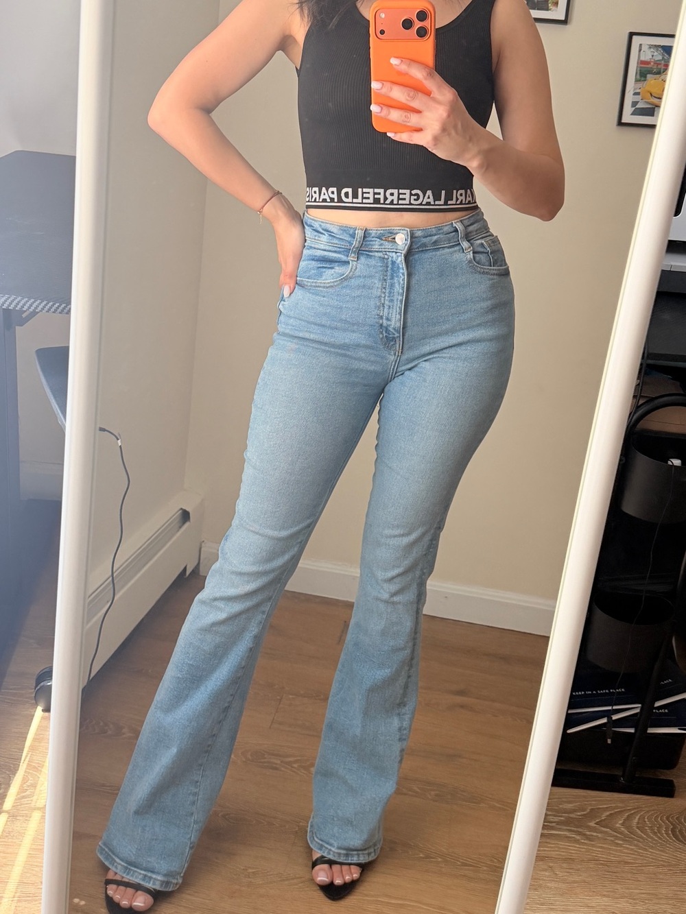 High-Rise Light Blue Flare Zara Jeans for Women